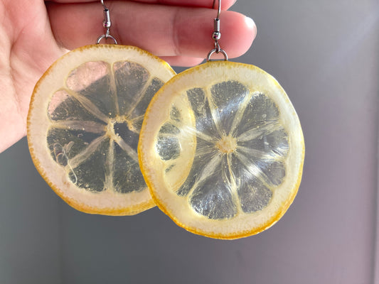 Lemon Slice Resin Earring