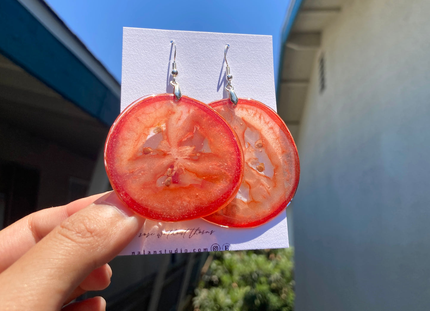 Real Tomato Resin Earring - Nalan studio