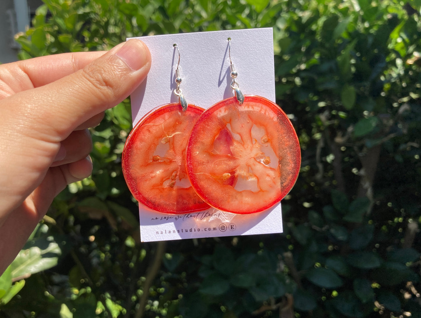 Real Tomato Resin Earring - Nalan studio
