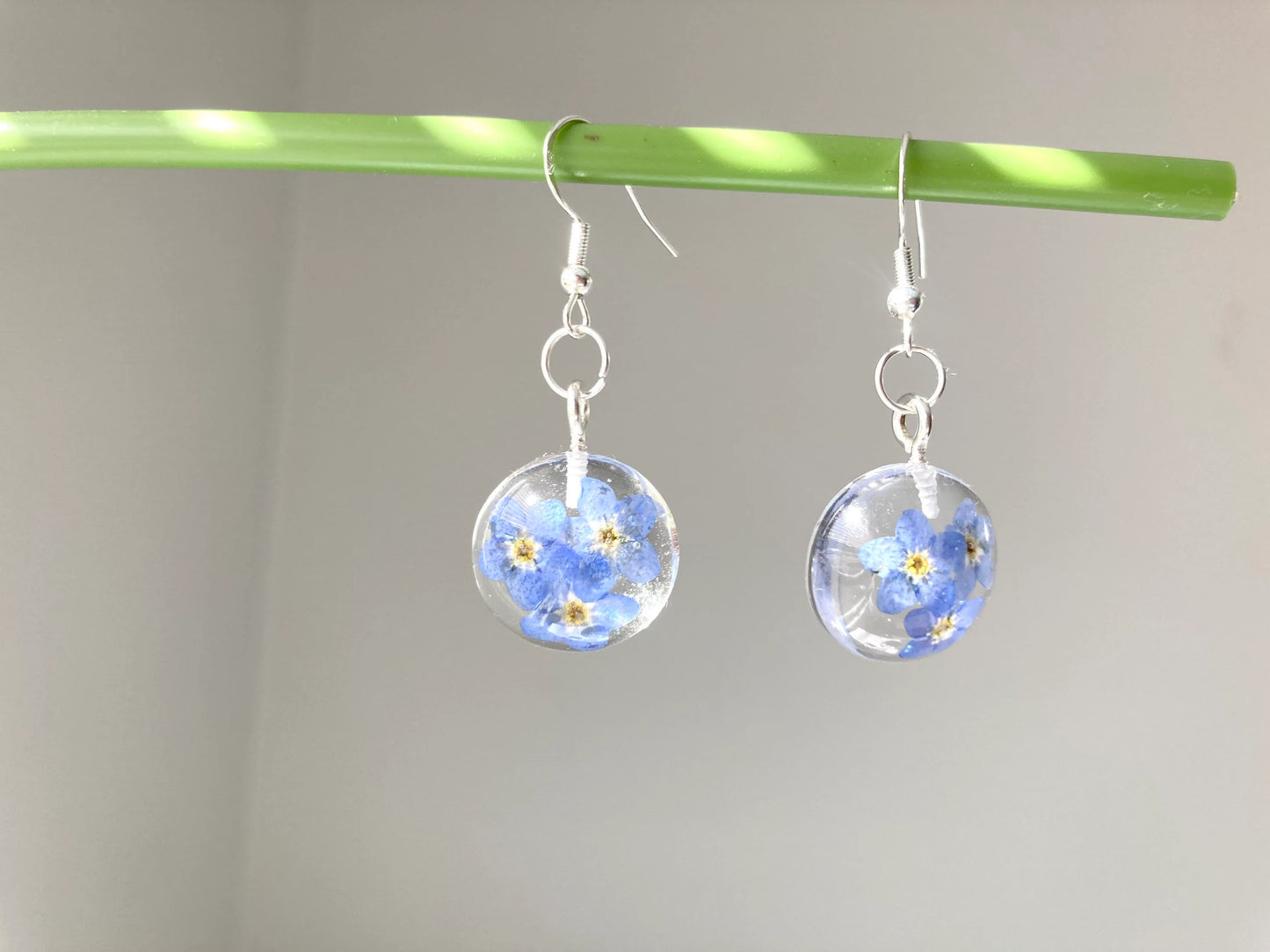 Forget me not resin flower jewelry set - Nalan studio