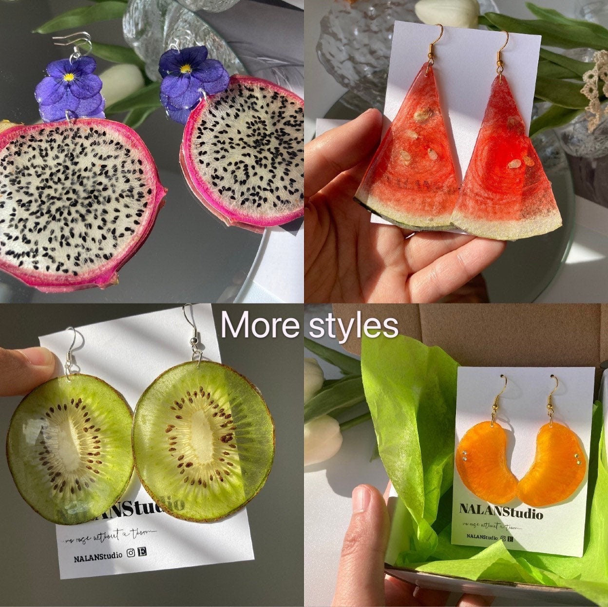 Strawberry floral earring - Nalan studio