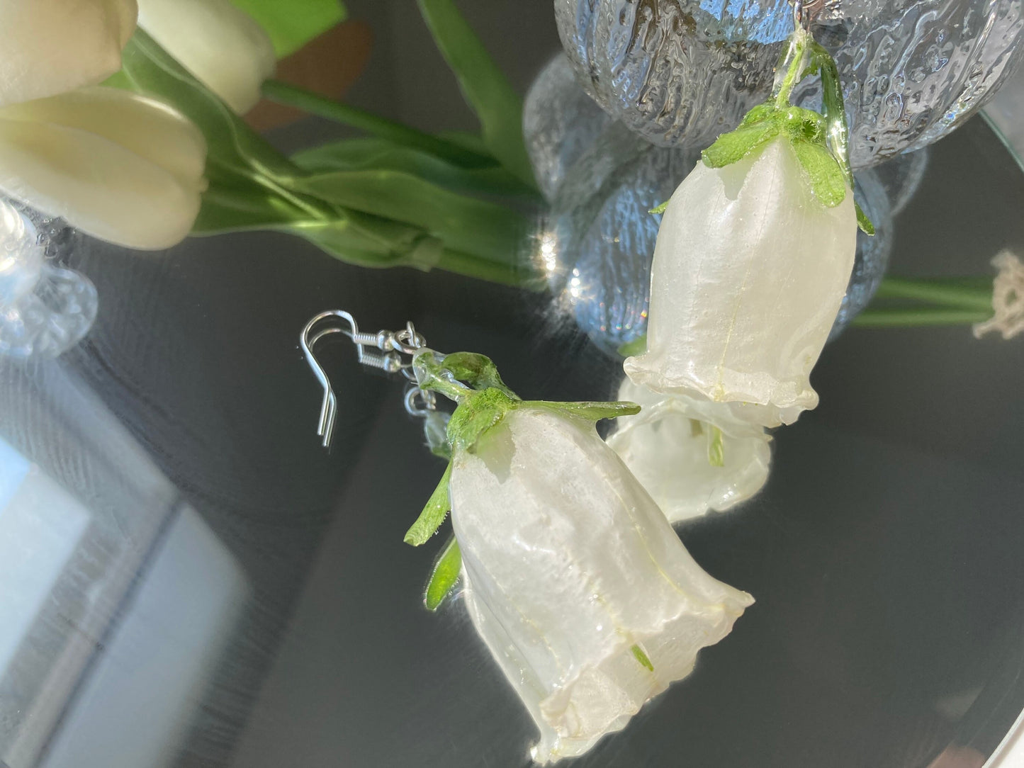 Bellflower resin earring/ - Nalan studio