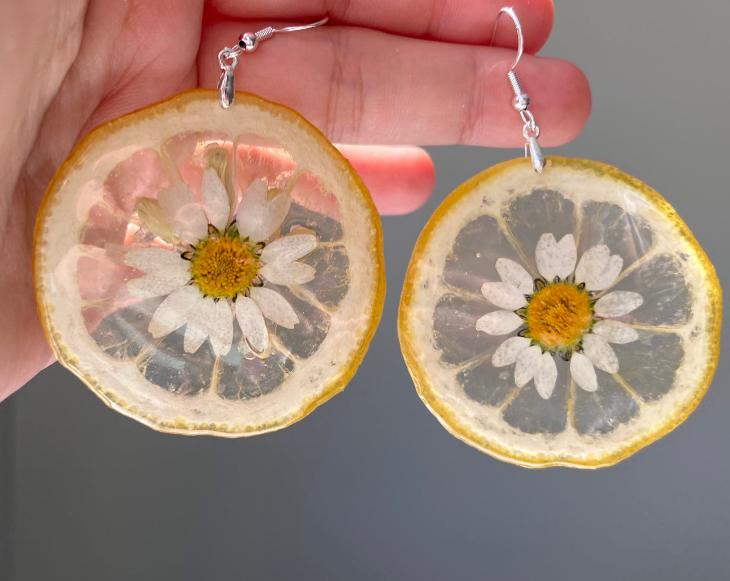 Real lemon Resin Earring - Nalan studio