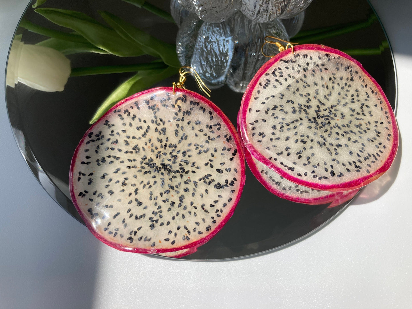 Real Dragon Fruit resin Earring - Nalan studio