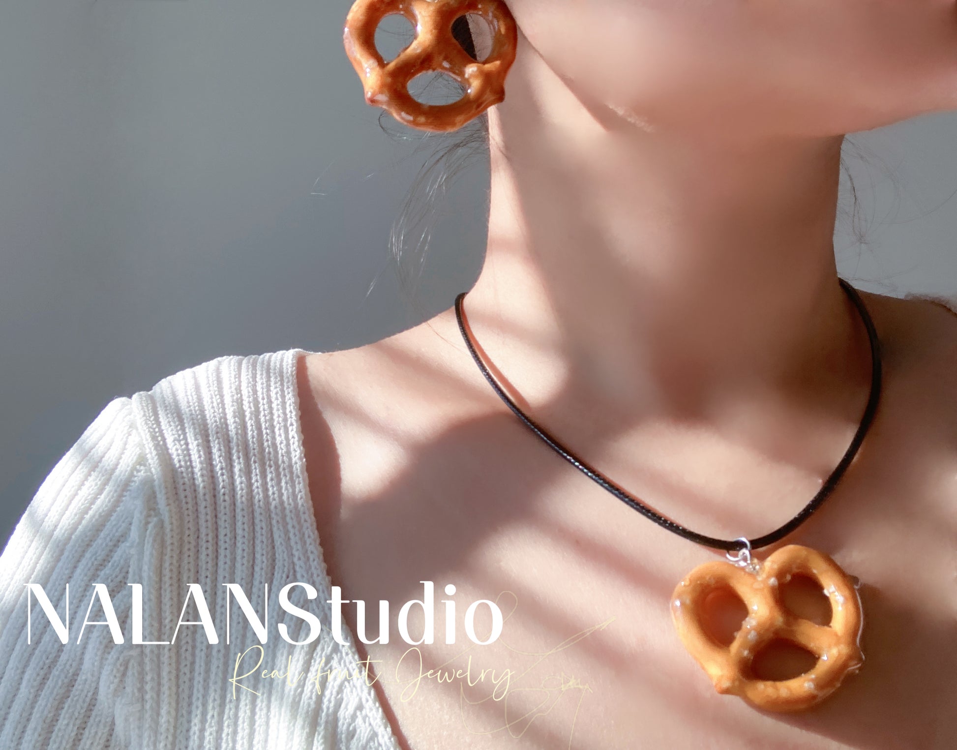 Real Pretzels cookies Jewelry - Nalan studio 