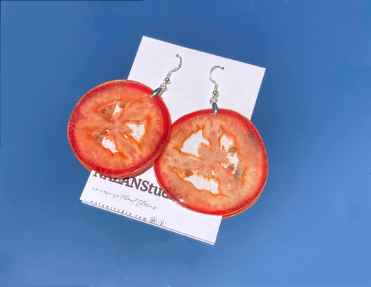 Real Tomato Resin Earring - Nalan studio 