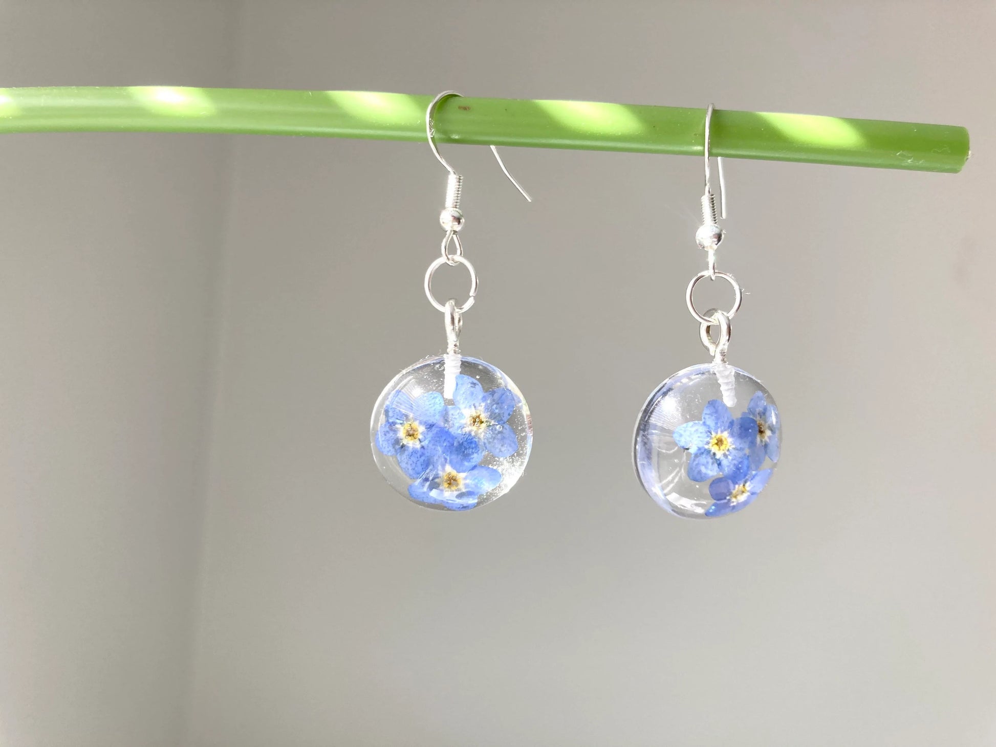 Forget me not resin flower jewelry set - Nalan studio 