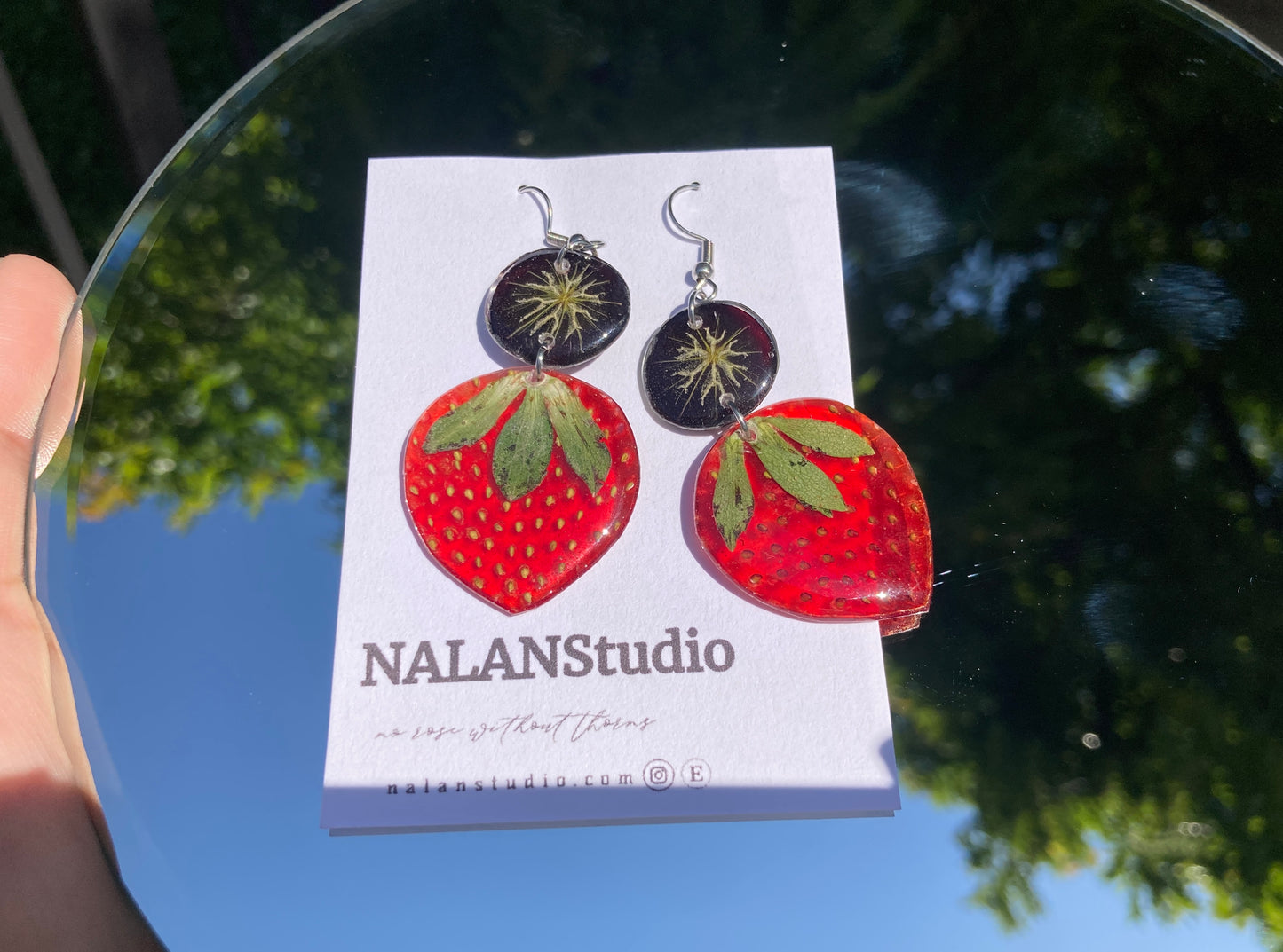 Real Strawberry  blueberry earring - Nalan studio 