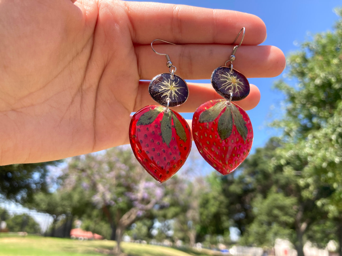 Real Strawberry  blueberry earring - Nalan studio 