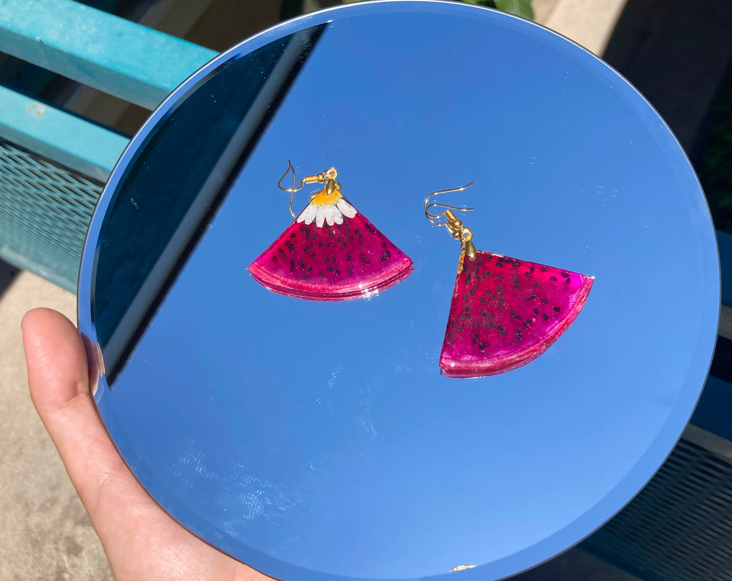 Real Dragon Fruit resin Earring - Nalan studio 