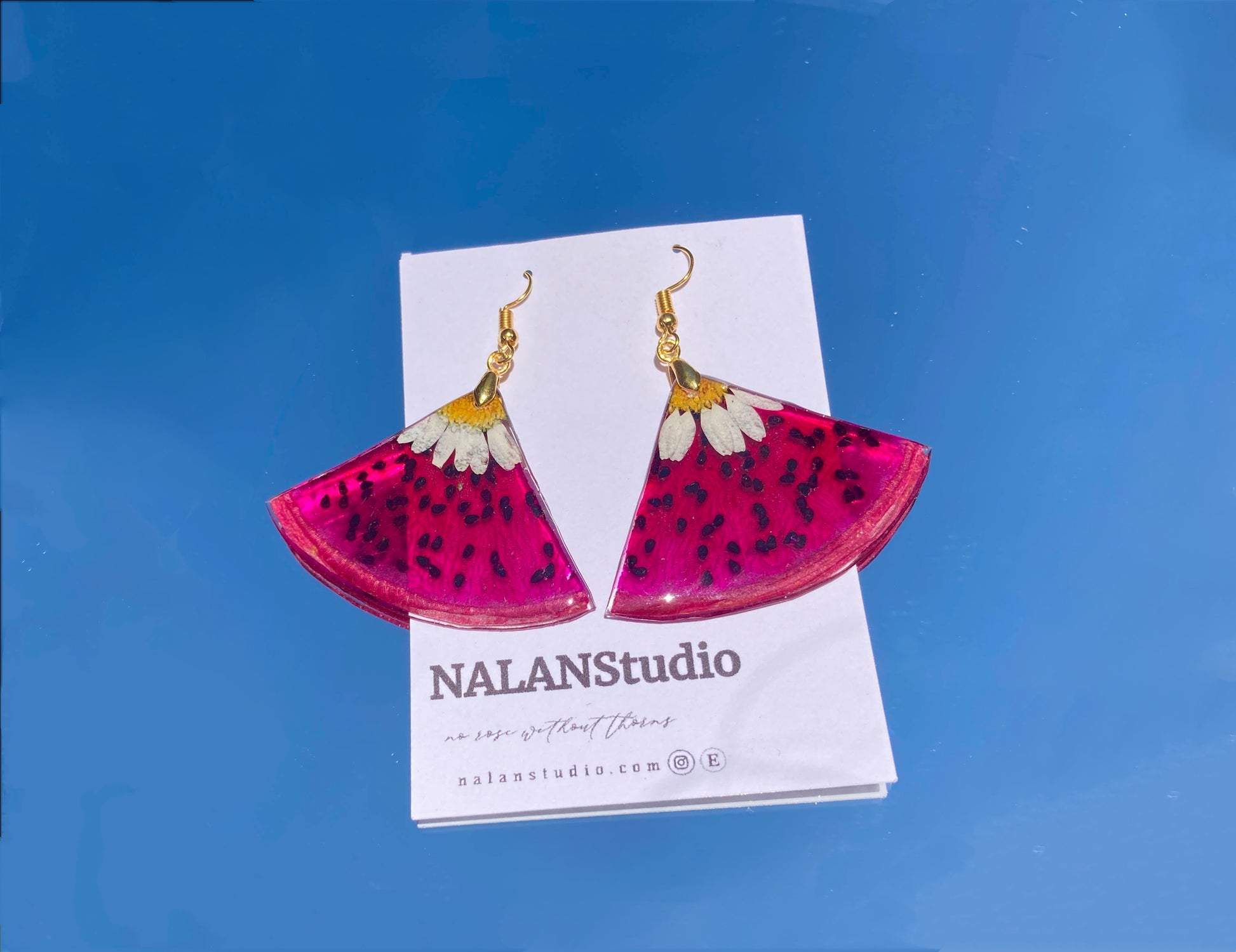 Real Dragon Fruit resin Earring - Nalan studio 