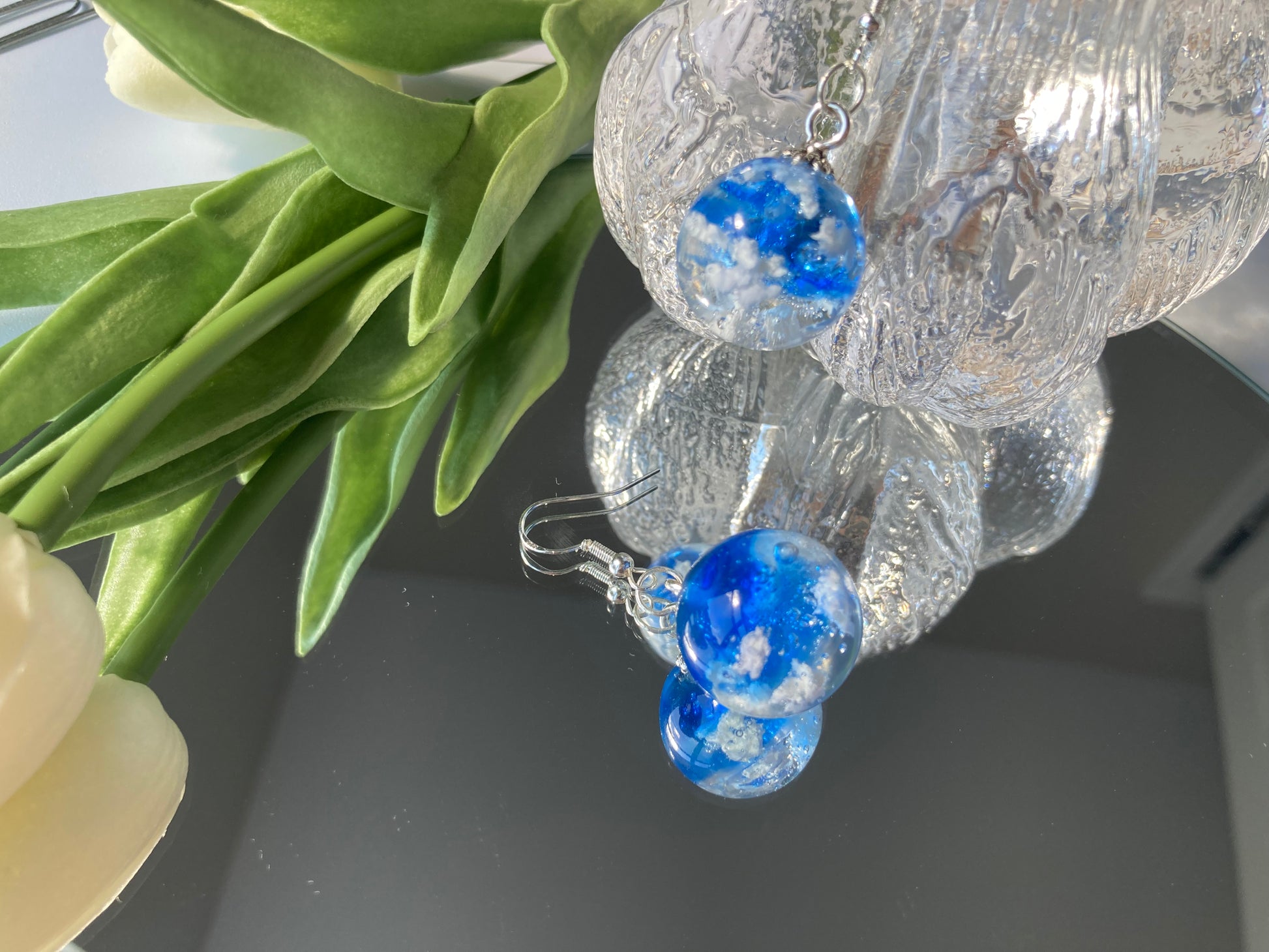 Sky cloudy resin earring - Nalan studio 