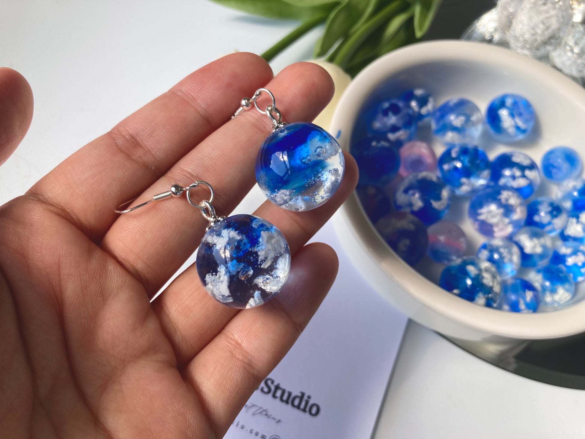 Sky cloudy resin earring - Nalan studio 