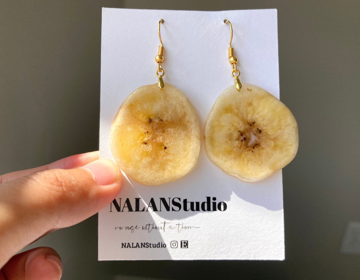 Real banana resin earring/ - Nalan studio 