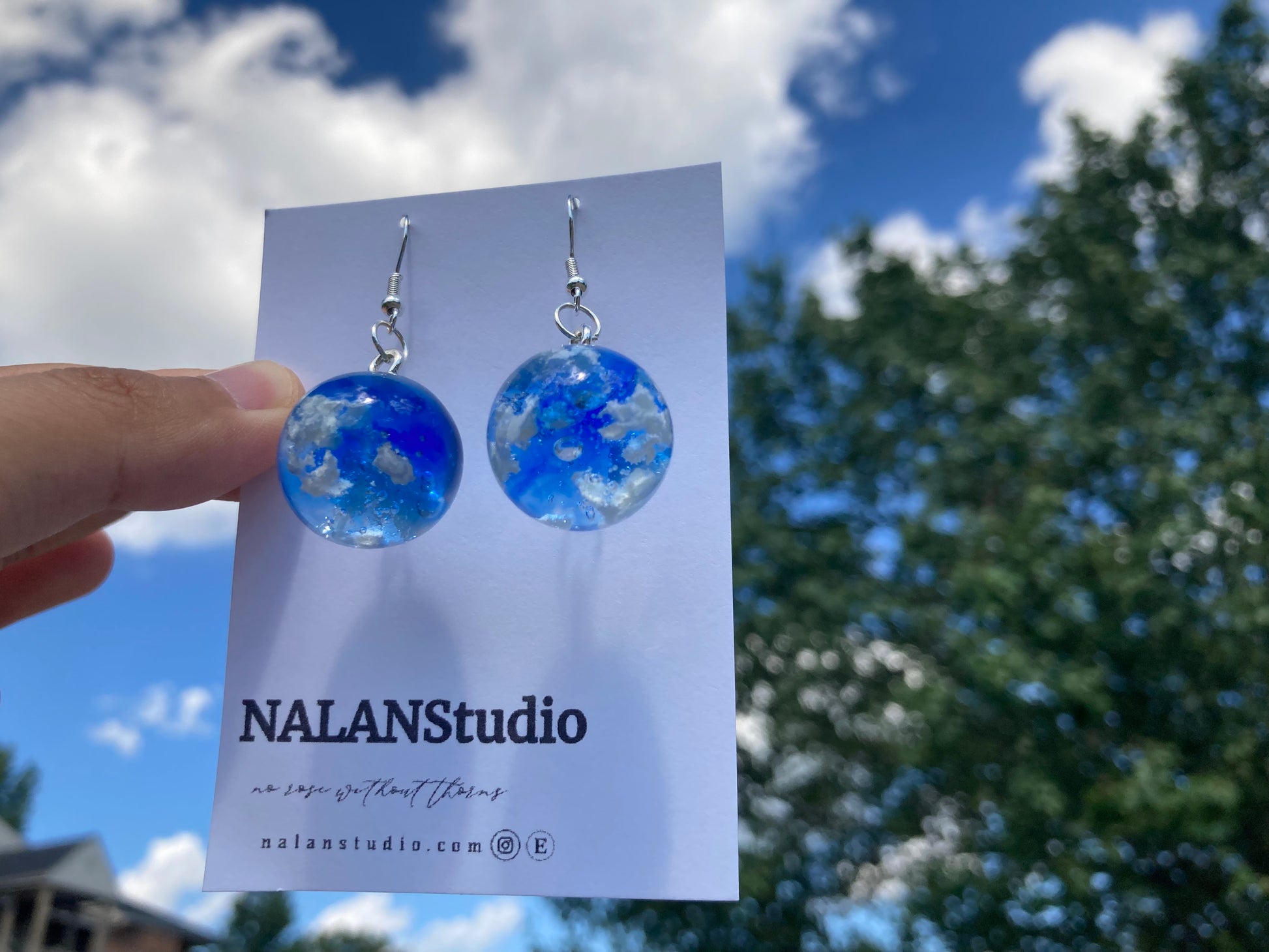 Sky cloudy resin earring - Nalan studio 